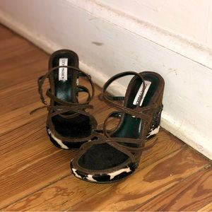 Cow Print Platform Sandles by Steve Madden Size 8